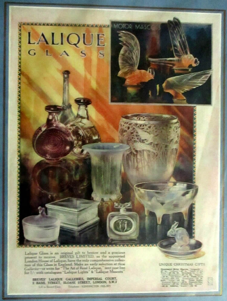 R. Lalique Breves Galleries Britannia Dec. 1929 Magazine Ad