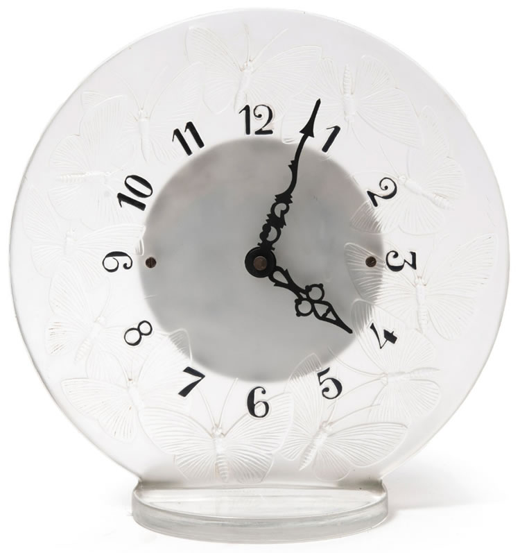 R. Lalique Papillons Clock