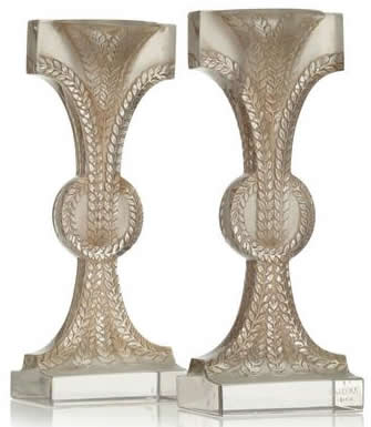 R. Lalique Rameaux Candlestick