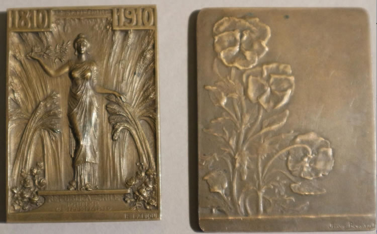 R. Lalique Republica De Chile Primer Centario Plaque
