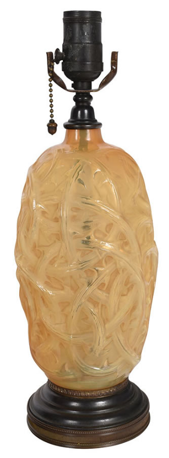 Rene Lalique Ronces Vase Lamp