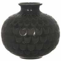 Rene Lalique Grenade Vase in Black Glass