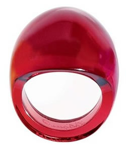 Cabochon Lalique France Crystal Modern Ring Made In Many Colors - A Reproduction Of The Rene Lalique Unie Ring
