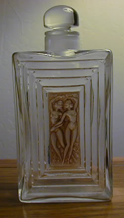 Duncan Lalique France Perfume Bottle Two Figures Decoration