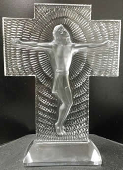Christ On Cross Lalique France Crystal Modern Statue