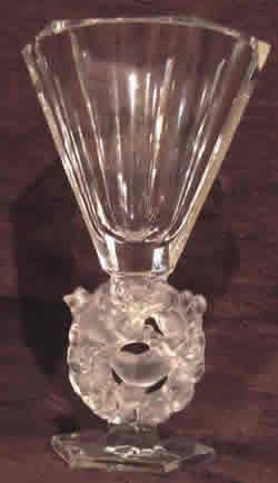 Mesanges Lalique France Crystal Bird Vase