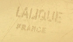 Lalique France Block Capital Letters Stenciled Signature Example No. 1