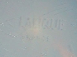 Lalique France Block Capital Letters Stenciled Signature Example No. 2
