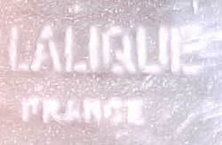 Lalique France Block Capital Letters Stenciled Signature Example No. 5