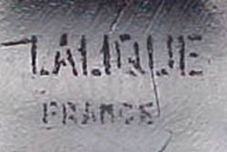 Lalique France Block Capital Letters Stenciled Signature Example No. 6