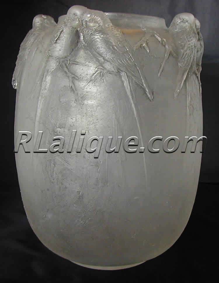 Rene Lalique Cire Perdue Vase Huit Perruches