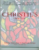 Decorative Arts - Art Nouveau - Art Deco Auction Catalogue - Book - Magazine For Sale: Christie's New York Tiffany: Innovation in American Design Friday 7 December 2001: A Post War Auction Catalog - Book - Magazine