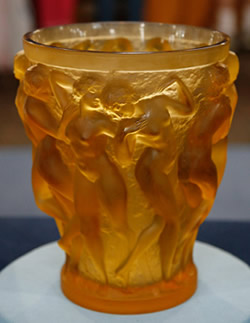 Yellow Amber R Lalique Bacchantes Vase by Rene Lalique