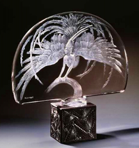 Rene Lalique Centerpeice Oiseau De Fue Signed R.Lalique