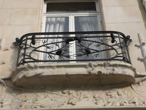 Lalique House In Paris: Pinecone and Branches Balcony Railing