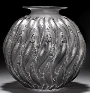 Rene Lalique Vase Marisa in Gray Glass