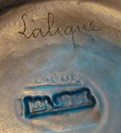 Rene Lalique Added Lalique Script Signature on Courges Vase