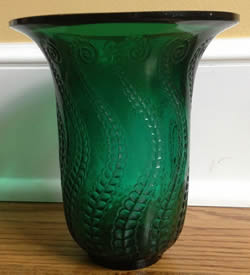 Rene Lalique Meduse Vase in Green Glass