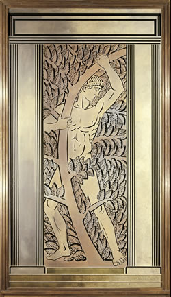 Athlete Et Feuillages Panel For The Wanamaker Store In Philadelphia 1932 By Rene Lalique