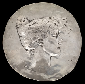Sarah Bernhardt Medal Created By Rene Lalique in 1896 For Party Guests With Each Medal Have A Personalized Inscription On The Reverse - This Medal For Author Gustav Geoffroy