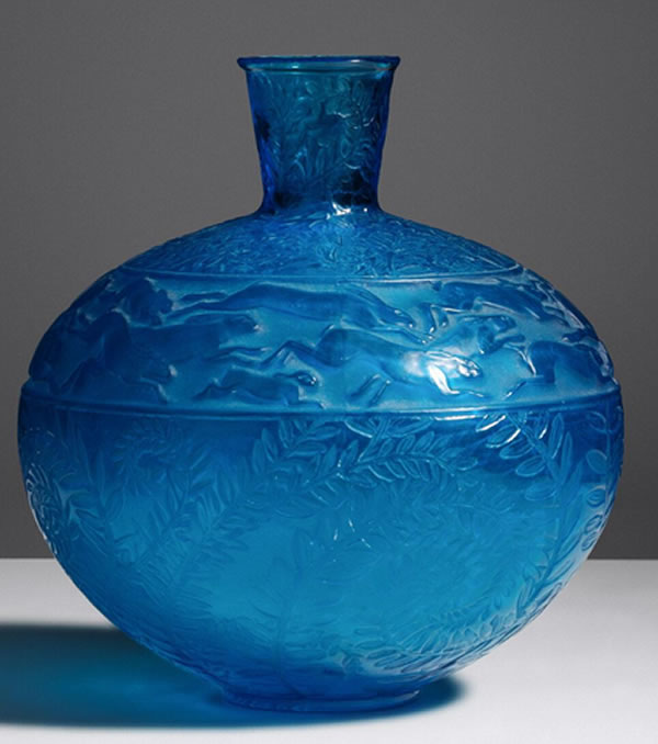 Rene Lalique Lievres Vase