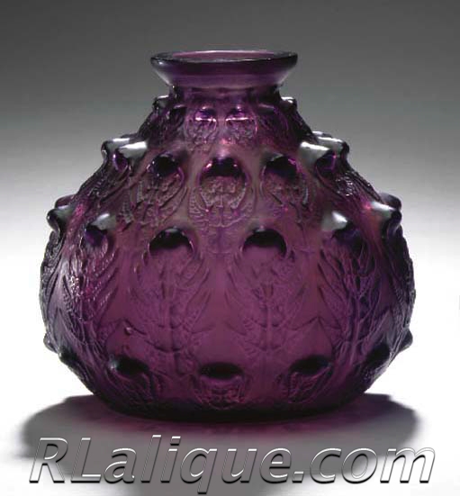 R. Lalique Vase Fougere Mauve