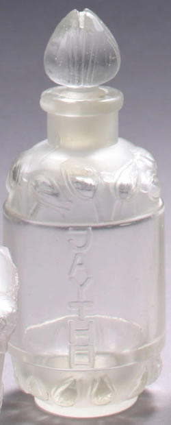 Rene Lalique Designed Perfume Bottle For Jaytho 13.2 cm Tall With Stopper