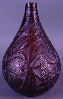 R. Lalique Sauge Vase Missing Top Rim And Neck