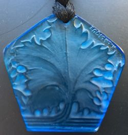 Vezelay Pendant Cleverly Cut From The Corner Of An R. Lalique Vezelay Ashtray To Include The Original Molded Signature: Brilliant!