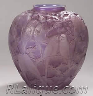 Fake Lalique Vase Perruches - Made by Consolidated Glass Company