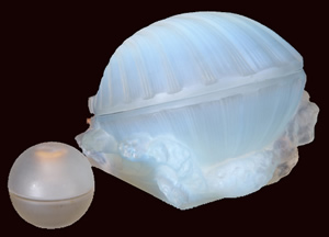 Rene Lalique Perfume Bottle Tresor De La Mer Oyster Shell and Pearl For Saks