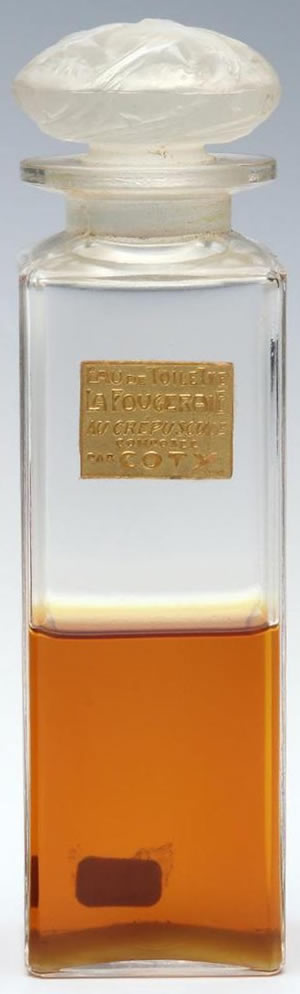 Coty Eau De Toilette Perfume Bottle Made By Coty Glassworks Copy Of Rene Lalique Design