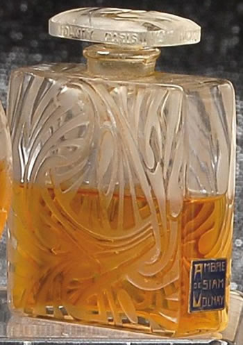 Entrelacs Perfume Bottle Designed By Andre Jolivette In 1920 for Volnay And Labeled For Ambre De Siam Close Call To The Rene Lalique Entrelacs Perfume Bottle For Volnay Created One Year Later