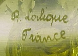 Rene Lalique Signature on a Moineau Ashtray