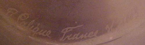 Rene Lalique Signature on a Perigord Vase