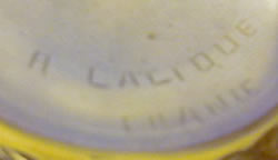 Rene Lalique Signature on a Rampillon Vase