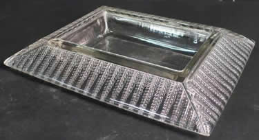 Fougeres Rectangular Bowl Jardiniere Rene Lalique Clear With Ferm Leaves Motif Rim