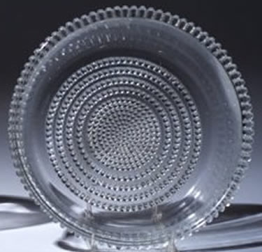 Nippon Jam Bowl Rene Lalique Clear Glass With Pearls Deorated Top Rim And Slightly Tapering To The Circles Of Pearls Decorated Bottom