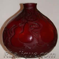 RLalique Red Courge R.Lalique Vase by Rene Lalique