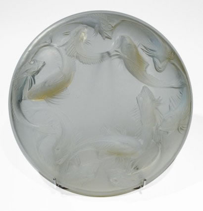 Martigues R Lalique Opalescent Platter by Rene Lalique
