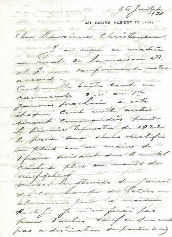 Rene Lalique Autographed Signed To Monsieur Christensen Letter