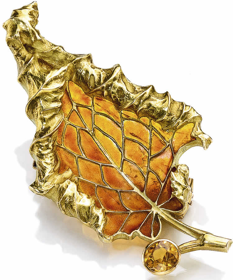 Rene Lalique Brooch Autumn Leaf