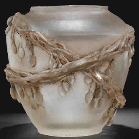 Rene Lalique Baies De Cornouiller Cire Perdue Vase