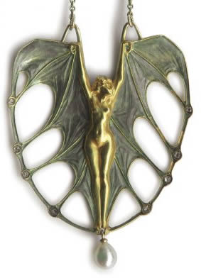 Rene Lalique Pendant Bat Woman