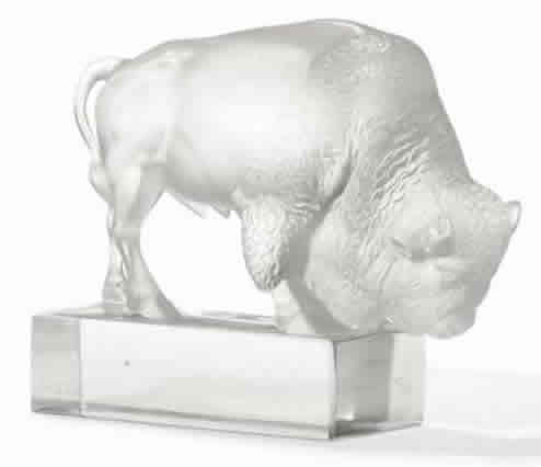 R. Lalique Bison Paperweight