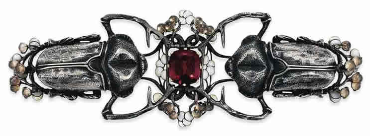 Rene Lalique Blister Beetles Brooch