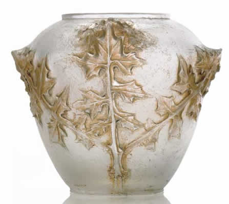 Rene Lalique Branches De Laiteron Cire Perdue Vase