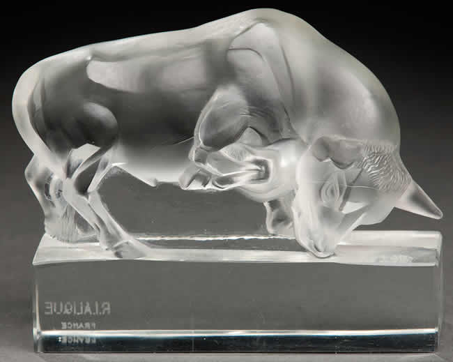R. Lalique Bull Paperweight
