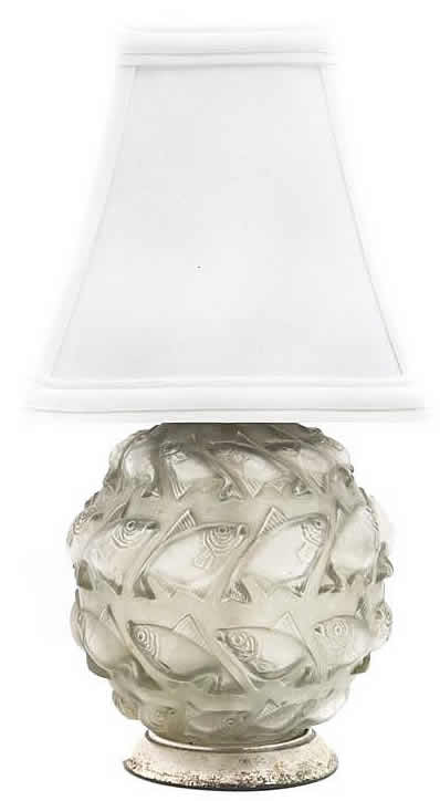 Rene Lalique  Camaret Vase Lamp 