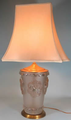 R. Lalique Camargue Vase Lamp